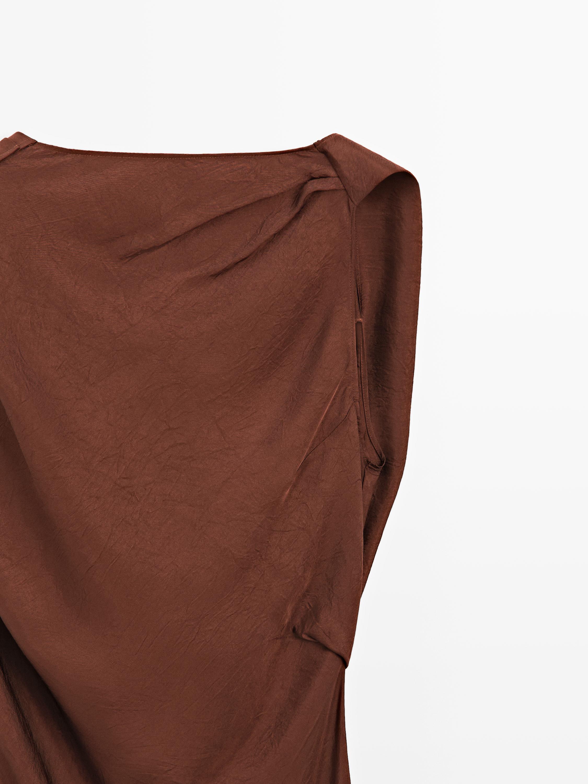 Long satin dress with open back